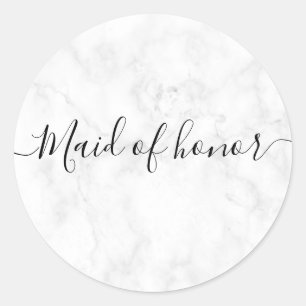 Elegant en modern marmer-meisje ronde sticker