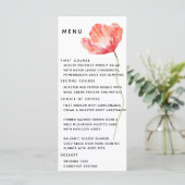 Elegant en modern Poppy Red Wedding Menu (Staand voorkant)