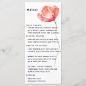 Elegant en modern Poppy Red Wedding Menu (Voorkant)