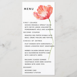 Elegant en modern Poppy Red Wedding Menu
