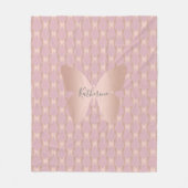 Elegant en modern roos gouden vlinder design fleece deken (Voorkant)