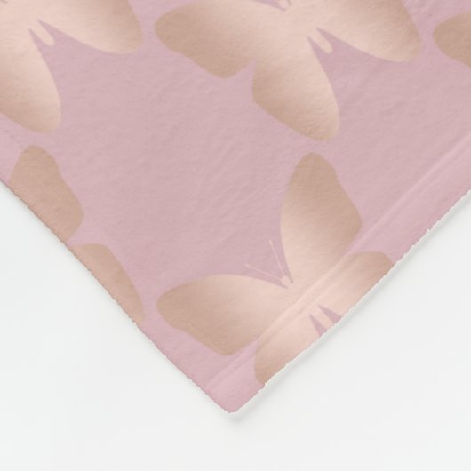 Elegant en modern roos gouden vlinder design fleece deken (Hoek)