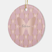 Elegant en modern roos gouden vlinder design keramisch ornament (Links)