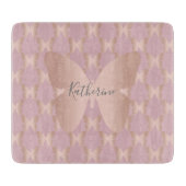 Elegant en modern roos gouden vlinder design snijplank (Voorkant)