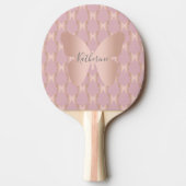 Elegant en modern roos gouden vlinder design tafeltennisbatje (Voorkant)