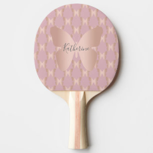 Elegant en modern roos gouden vlinder design tafeltennisbatje
