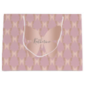 Elegant en modern roos gouden vlinder groot cadeauzakje (Voorkant)