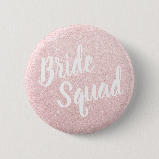 Elegant en modern roos goudglitter briddes squad ronde button 5,7 cm (Voorkant)