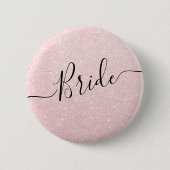 Elegant en modern roos goudglitter bruidbruiloft ronde button 5,7 cm (Voorkant)