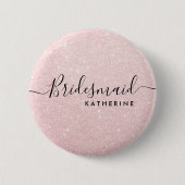 Elegant en modern roos goudglitter bruidsmeisje ronde button 5,7 cm (Voorkant)