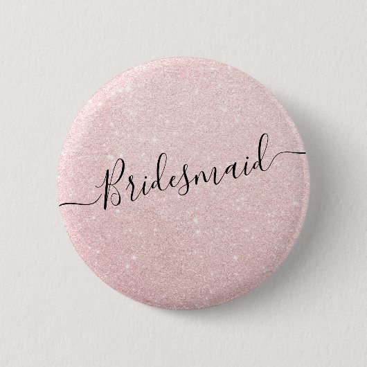 Elegant en modern roos goudglitter bruidsmeisje ronde button 5,7 cm (Voorkant)