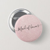 Elegant en modern roos goudglitter-dienstmeisje ronde button 5,7 cm (Voorkant /achterkant)