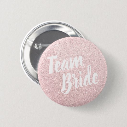 Elegant en modern roos goudglitter team bruid ronde button 5,7 cm (Voorkant /achterkant)