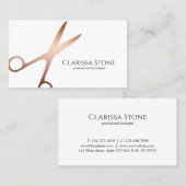 Elegant en modern roos goudschaar visitekaartje (Voorkant / Achterkant)