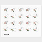 Elegant en modern roos van de bloemen ronde sticker (Vel)