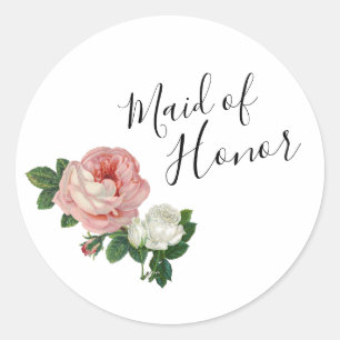 Elegant en modern roos van de bloemen ronde sticker