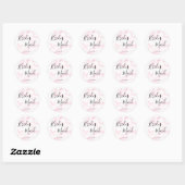 Elegant en modern roze bruinbruidsmeisje ronde sticker (Vel)