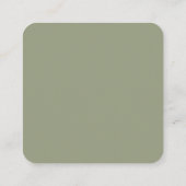 Elegant en modern Sage Green QR code RSVP respons Informatiekaartje (Achterkant)