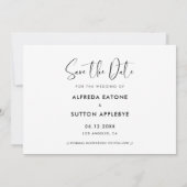 Elegant en modern Save the Date-fotokaart Aankondiging (Achterkant)