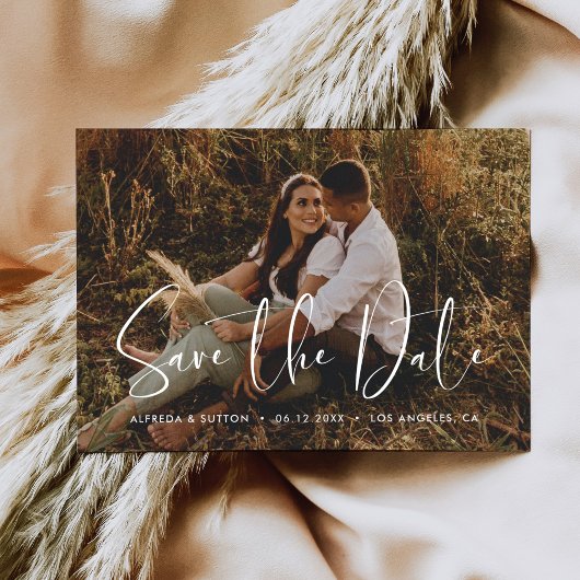 Elegant en modern Save the Date-fotokaart Aankondiging