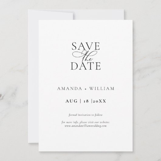 Elegant en modern Save The Date Kaart (Voorkant)
