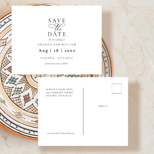 Elegant en modern Save the Date Post Kaart