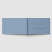 Elegant en modern script Dusty Blue Wedding Gastenboek (Volledig)