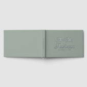 Elegant en modern script Sage Green Wedding Gastenboek (Volledig)