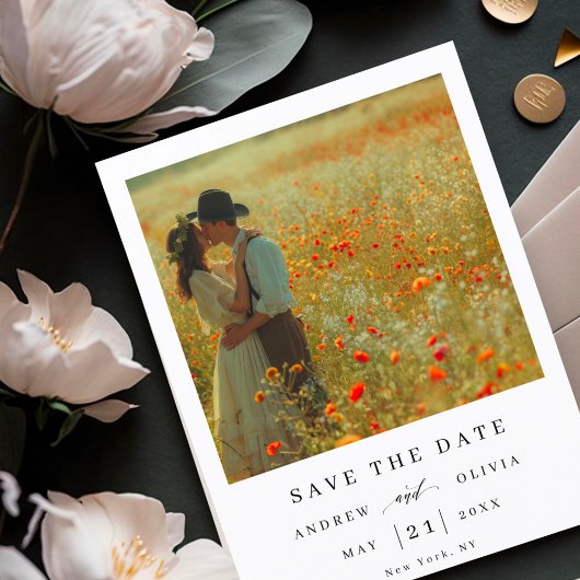 Elegant en Modern Script Wedding Save The Date Uitnodiging Briefkaart