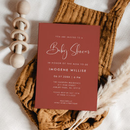 Elegant en modern terracotta Baby shower Kaart