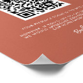 Elegant en modern terracotta Honeymoon code QR Poster (Hoek)