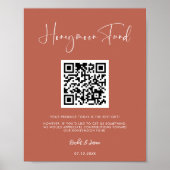 Elegant en modern terracotta Honeymoon code QR Poster (Voorkant)