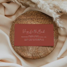 Elegant en modern Terracotta Recipe-aanvraagkaart Informatiekaartje