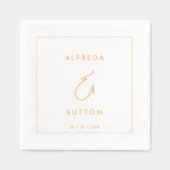 Elegant en modern trouwgoud folie servetten (Voorkant)