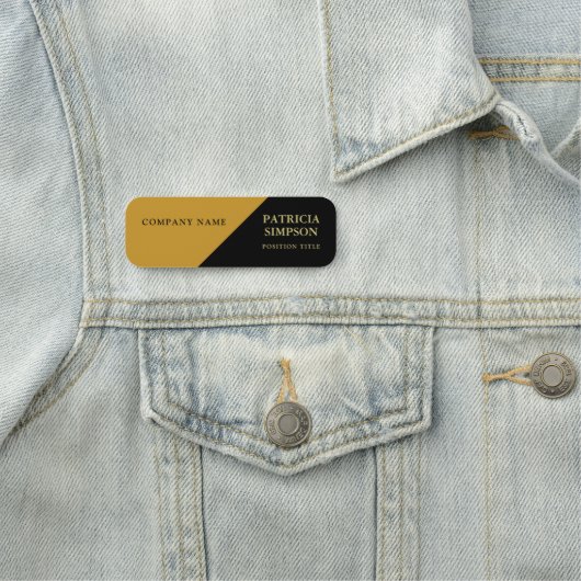 Elegant en modern: Unieke Mosterd Geel & Zwart Naamplaatje (In situ)