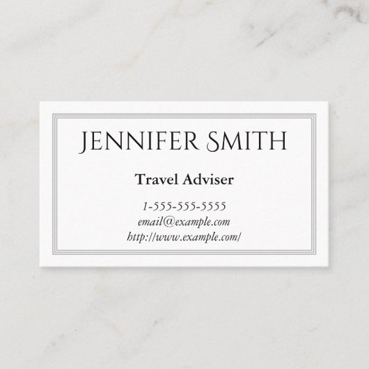 Elegant en modern Visitekaartje voor reisadviseur (Voorkant)