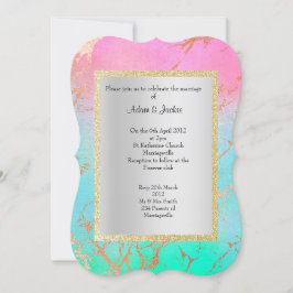 ELEGANT EN MODERN WEDDING MARBLE GOLD PASTEL KAART
