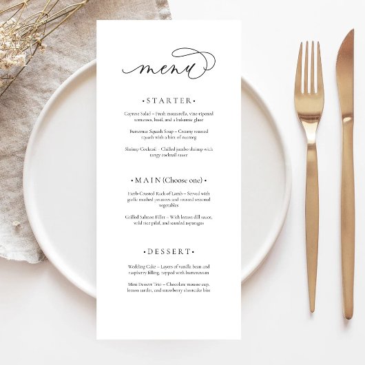 Elegant en Modern Wedding Menu