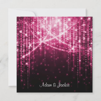 ELEGANT EN MODERN WEDDING SPARKLE PINK KAART