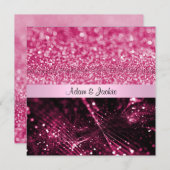 ELEGANT EN MODERN WEDDING SPARKLE PINK KAART (Voorkant / Achterkant)