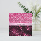 ELEGANT EN MODERN WEDDING SPARKLE PINK KAART (Staand voorkant)