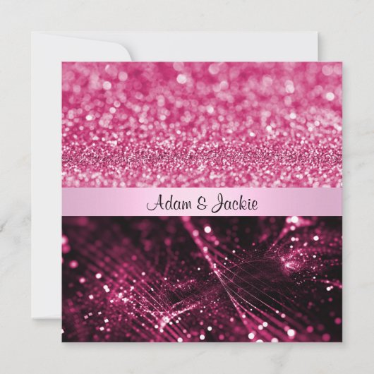 ELEGANT EN MODERN WEDDING SPARKLE PINK KAART (Voorkant)
