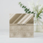 ELEGANT EN MODERN WEDDING SPLIT BRONZE GLITTER KAART (Staand voorkant)
