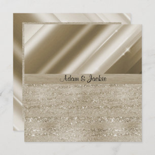 ELEGANT EN MODERN WEDDING SPLIT BRONZE GLITTER KAART