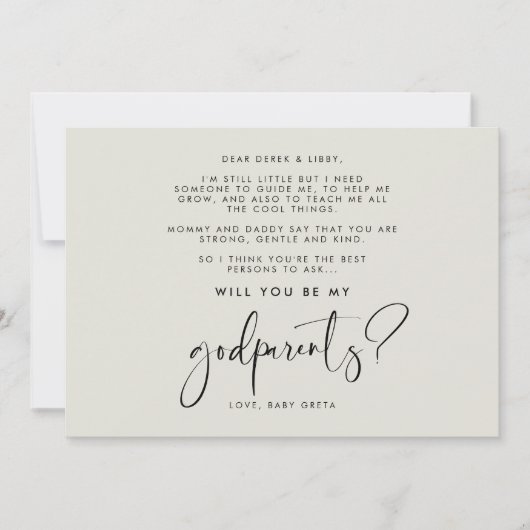 Elegant en modern Wil je mijn Godfather kaart zijn (Voorkant)