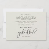 Elegant en modern Will you be my Godmoeder card Kaart (Voorkant)