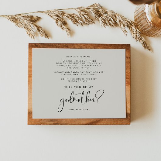 Elegant en modern Will you be my Godmoeder card Kaart