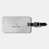 Elegant en modern zilveren Acryl Bagagelabel (Voorkant horizontaal)