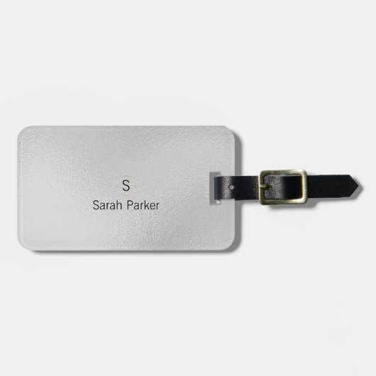Elegant en modern zilveren Acryl Bagagelabel (Voorkant horizontaal)