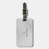 Elegant en modern zilveren Acryl Bagagelabel (Voorkant verticaal)